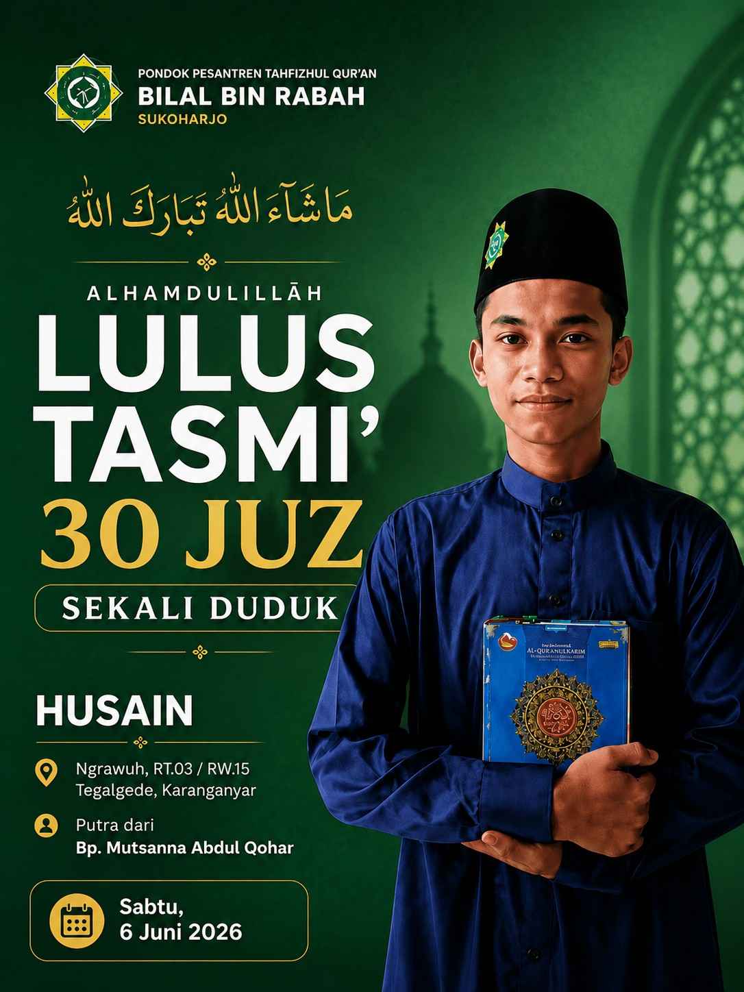 Flyer prestasi tahfizh santri