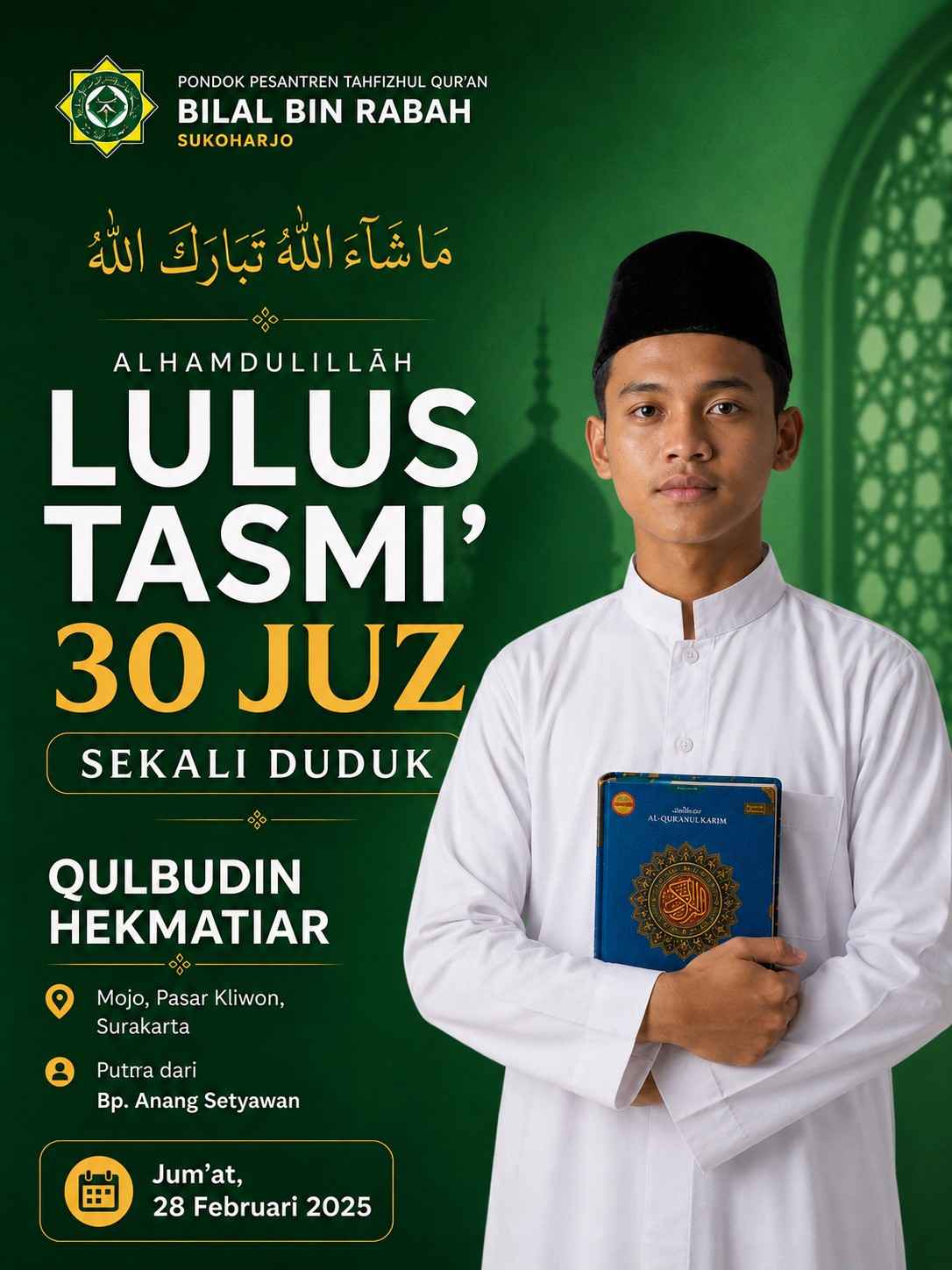 Flyer prestasi tahfizh santri